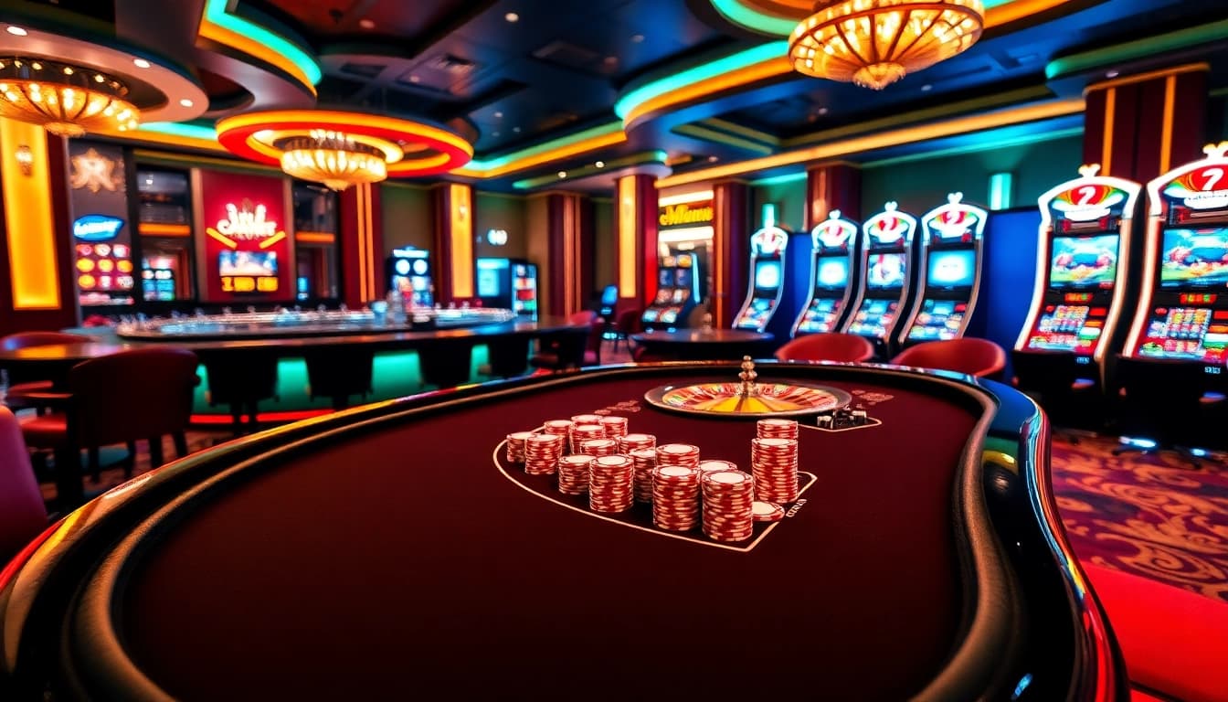 Experience thrilling games at https://sumvip.app/ with a luxurious casino environment featuring poker and roulette.
