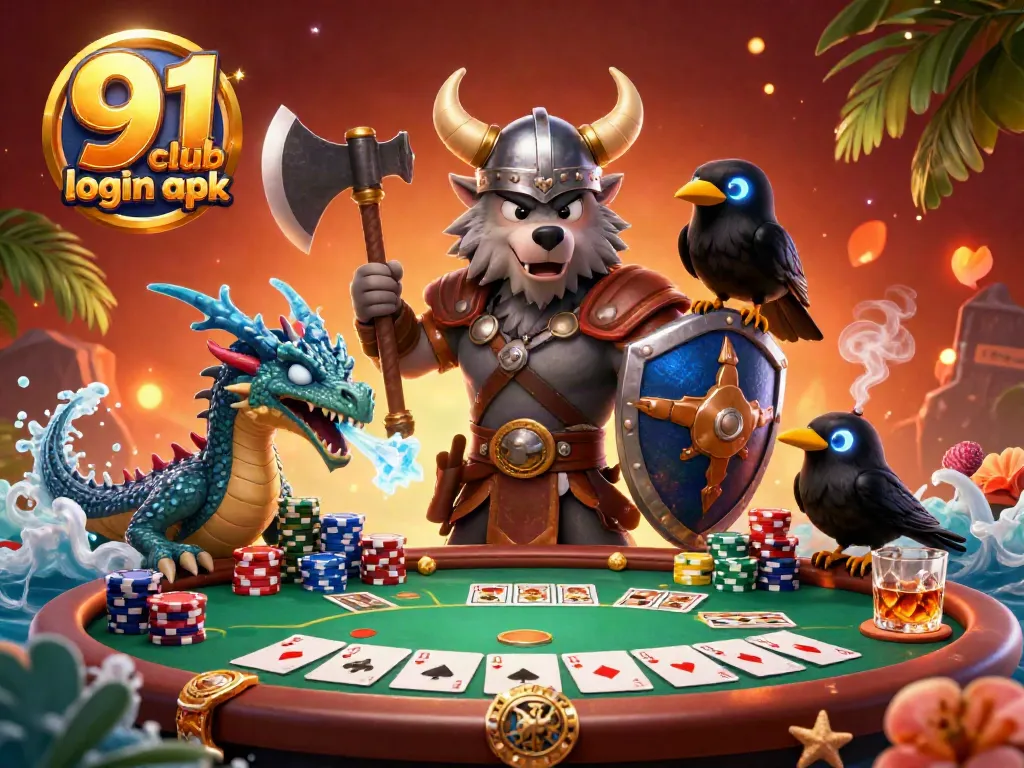 Engage in thrilling gameplay with the 91 club login apk featured in this vibrant casino scene.