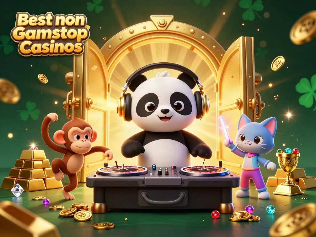 Experience the excitement at the Best non Gamstop Casinos with vibrant characters and dazzling casino elements.