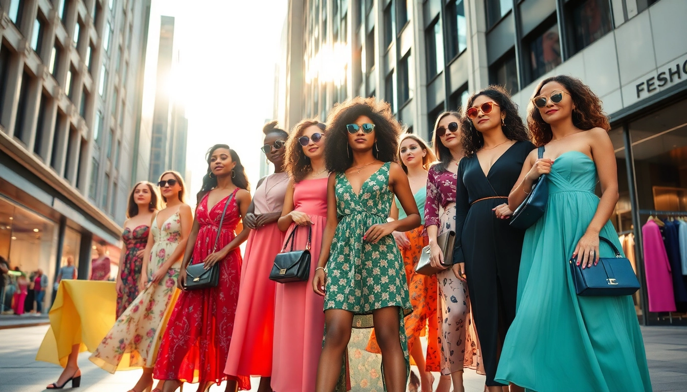 Showcasing a diverse group of fashionable women in trendy outfits that define Women Fashion trends.