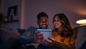 Engaging in innovative interactions with sex AI companionship technology in a cozy setting.