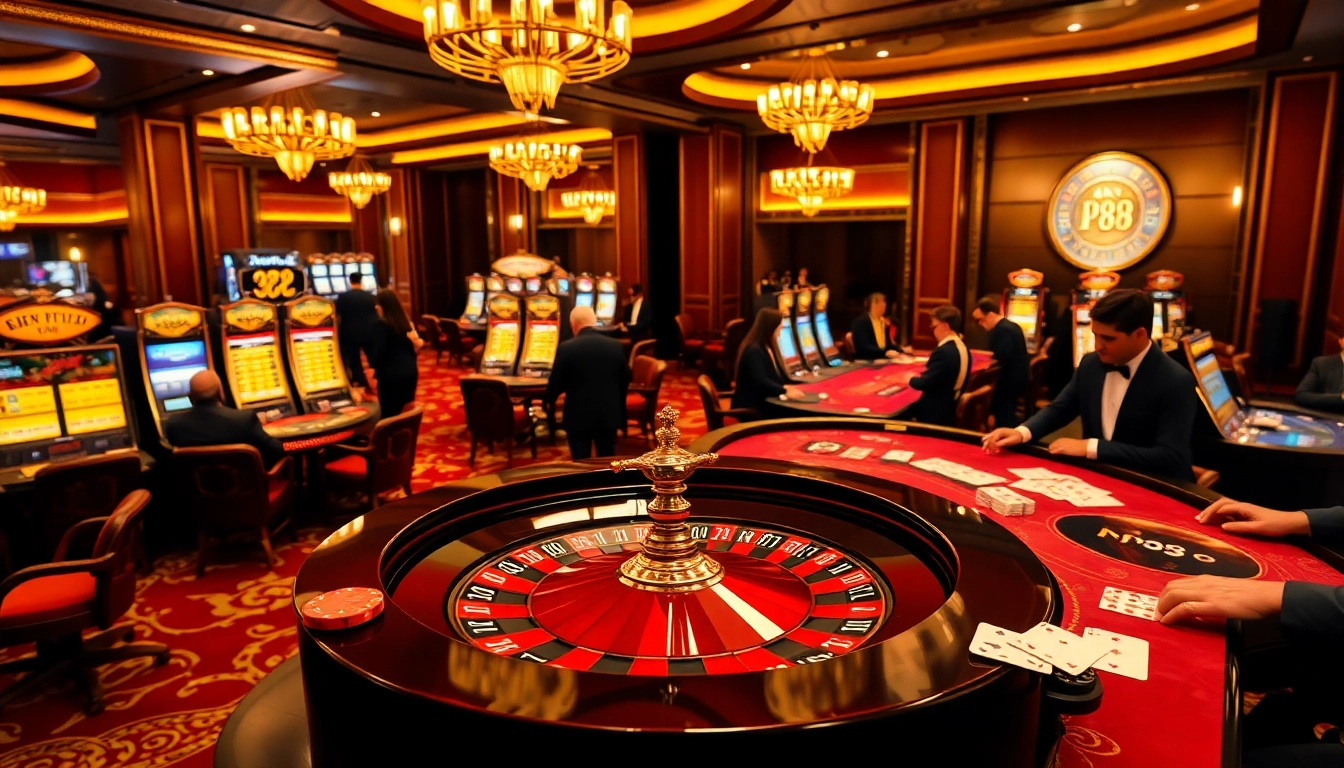 Engaging players at PU 88 casino tables experiencing the thrill of live roulette.