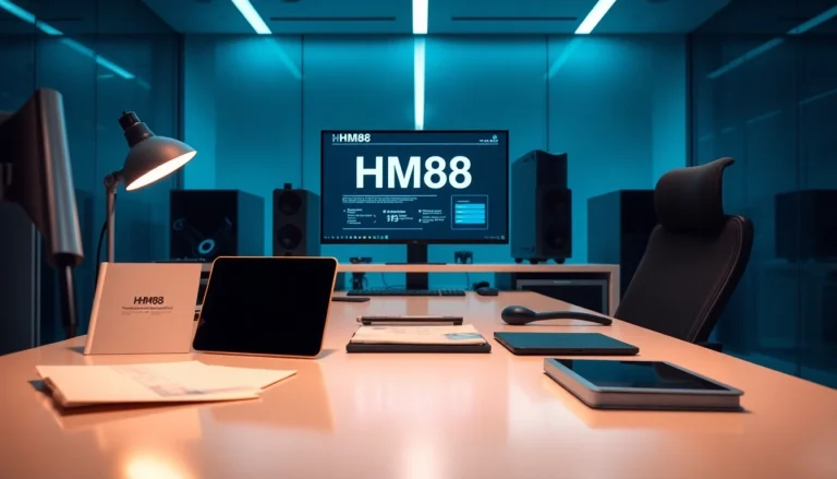 HM88 advanced workspace with high-tech equipment and a modern design.