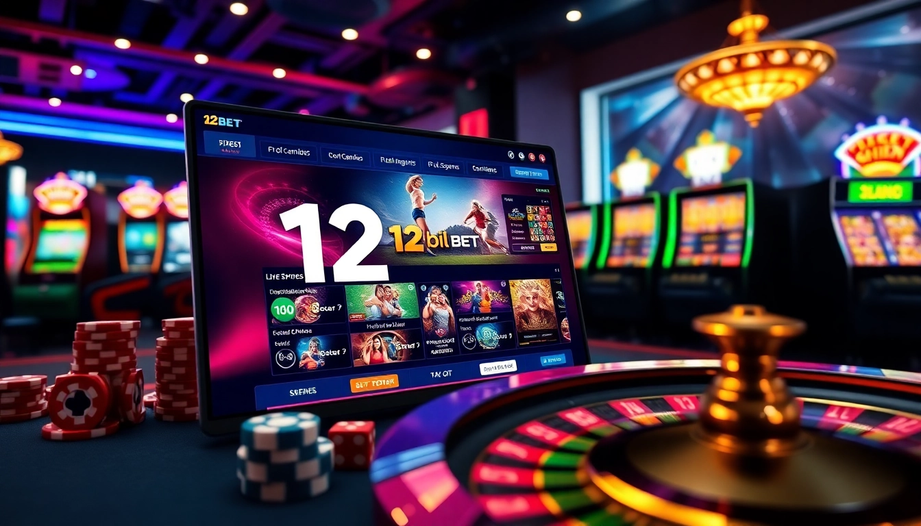 Betting on 12bet with live sports and casino games showcased on an engaging interface.