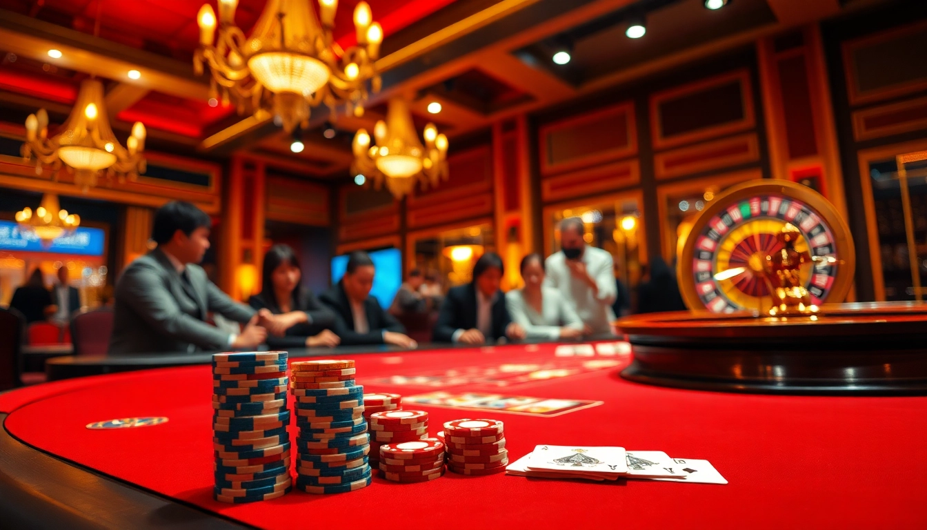 Experience thrilling poker action at go8 asia with vibrant chips and cards.