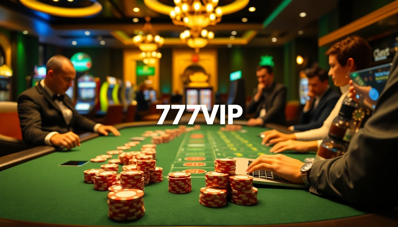 Experience thrilling blackjack action at 777VIP casino with vibrant tables and high-quality poker chips.