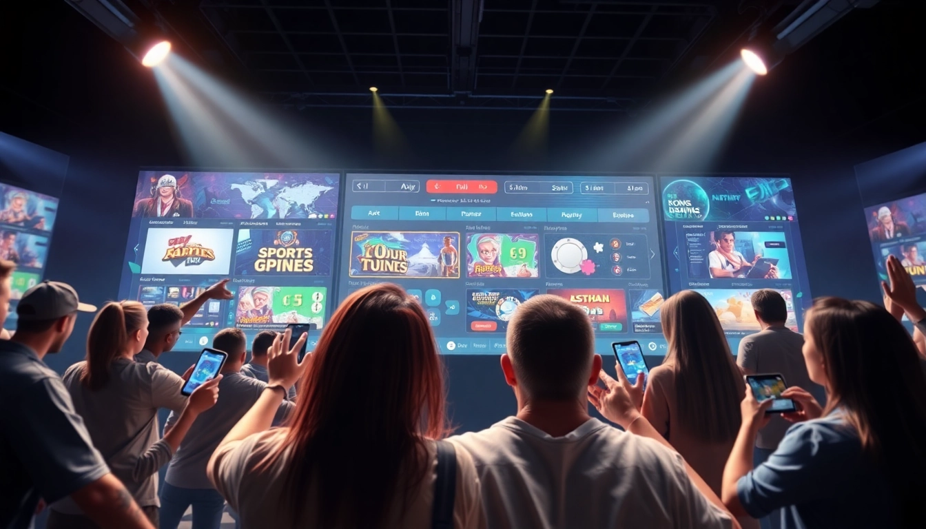 Dynamic online gaming scene featuring diverse players engaging with https://mm88.agency/, showcasing excitement and modern gameplay.