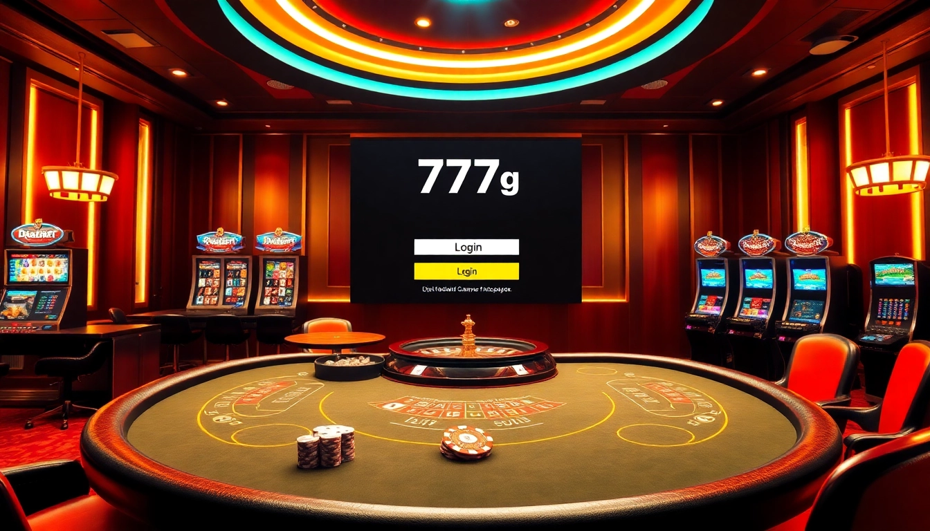 Experience the excitement of the 777g Login interface surrounded by luxury casino games and engaging visuals.
