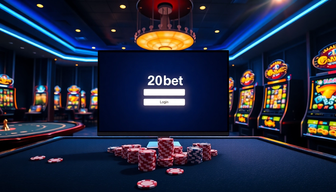 Experience seamless access with 20bet Login amidst vibrant casino visuals and engaging gameplay.