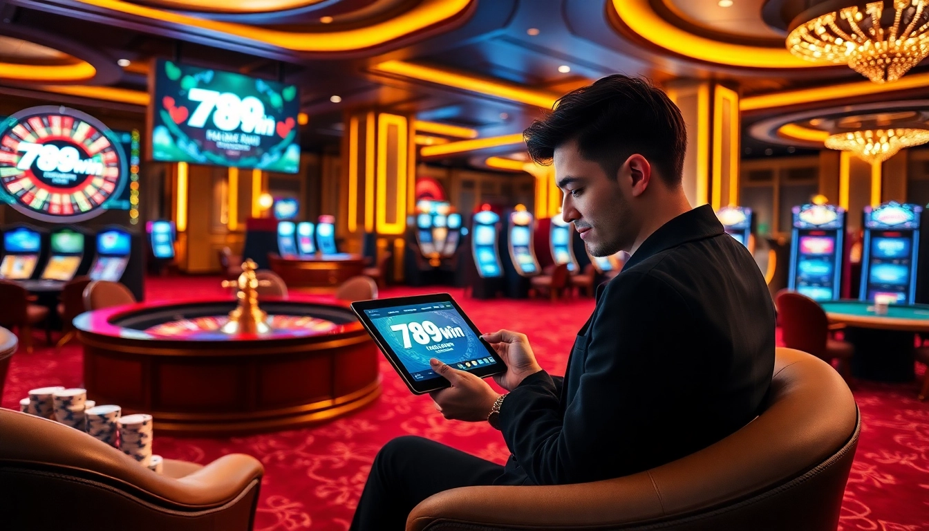 Experience the thrilling gaming atmosphere at 789win with vibrant casino tables and engaging players.