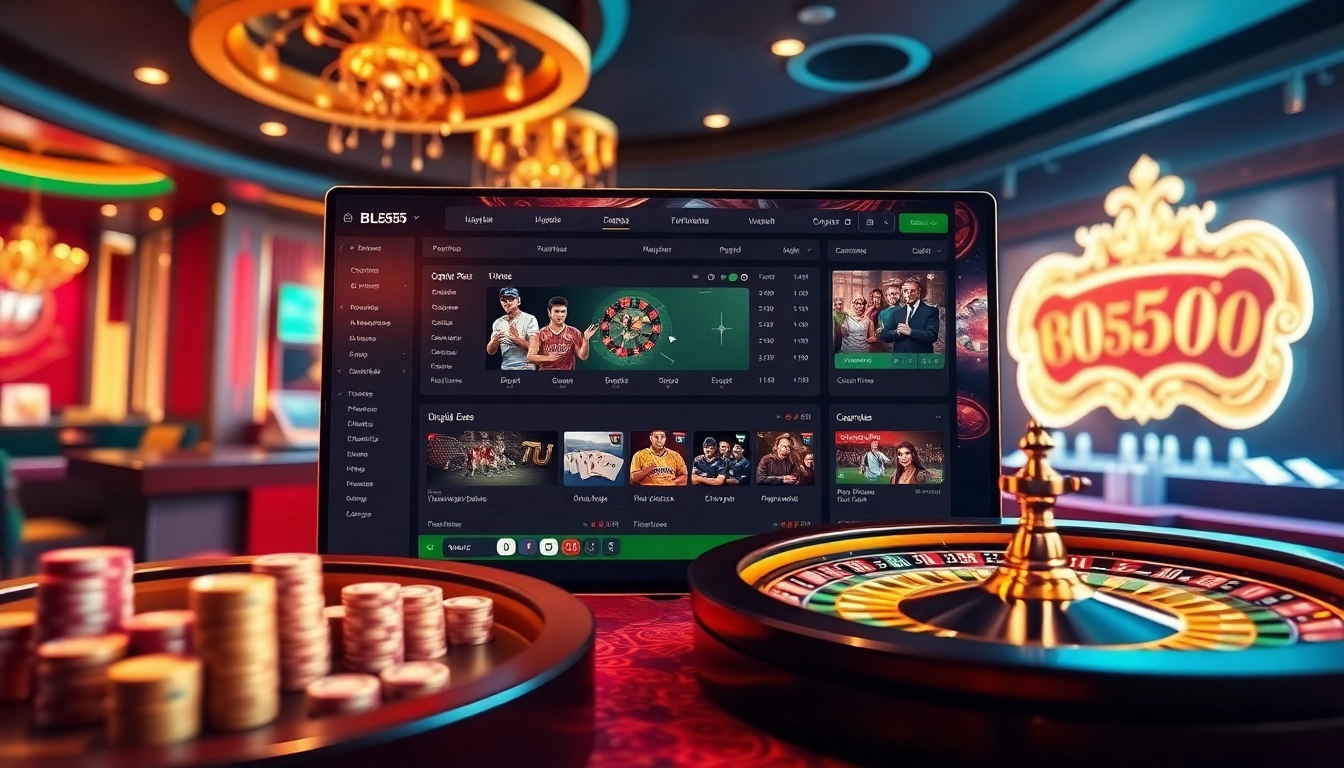 Engaging scene of nhà cái thể thao BL555 with vibrant sports betting and casino games.