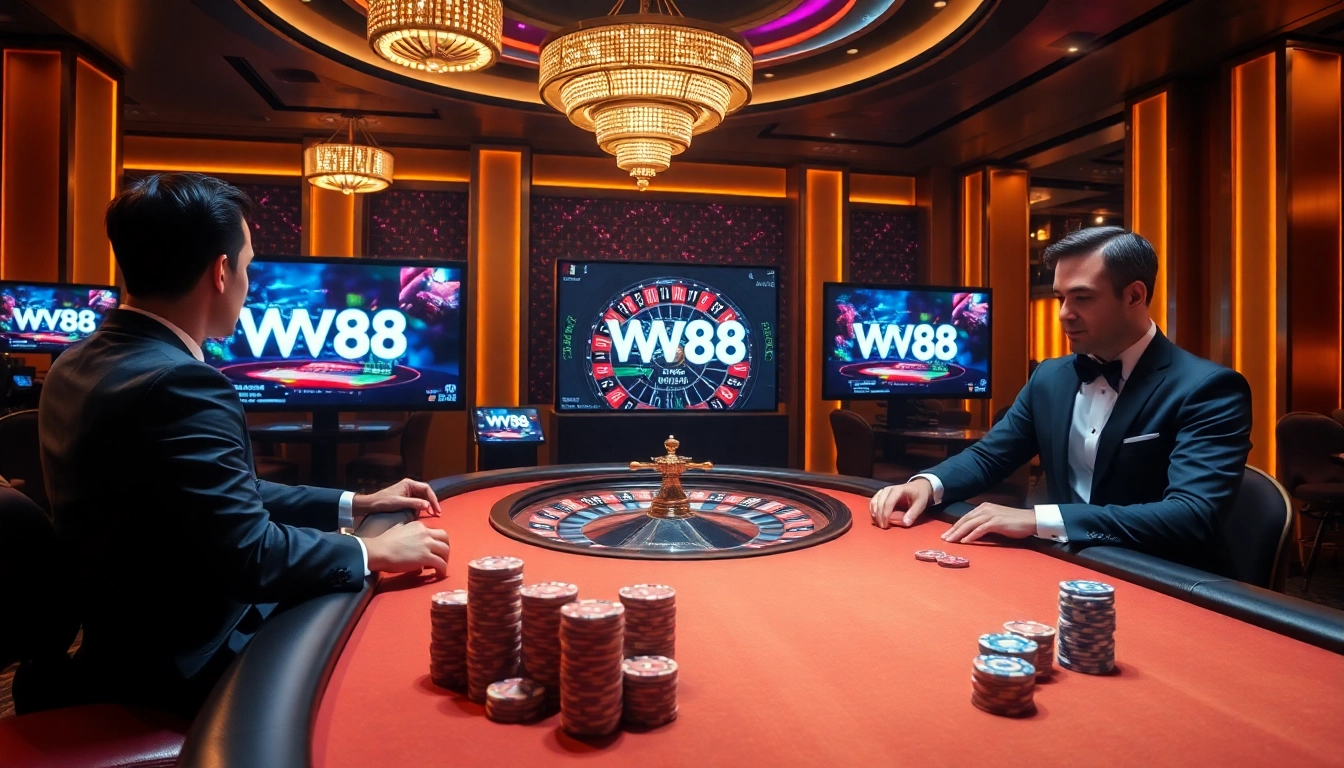 Experience thrilling poker action at WW88 casino with vibrant atmosphere and sophisticated players.