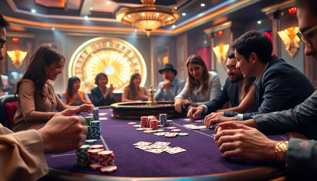 Experience the thrill of cm88 at a high-stakes poker table with vibrant chips and cards.