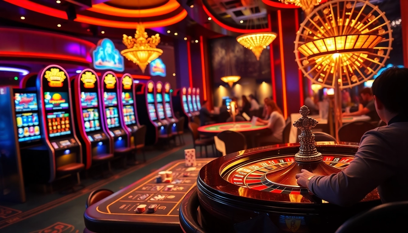 Engaging players immersed in the luxurious online casino experience at BL555, featuring vibrant tables and games.