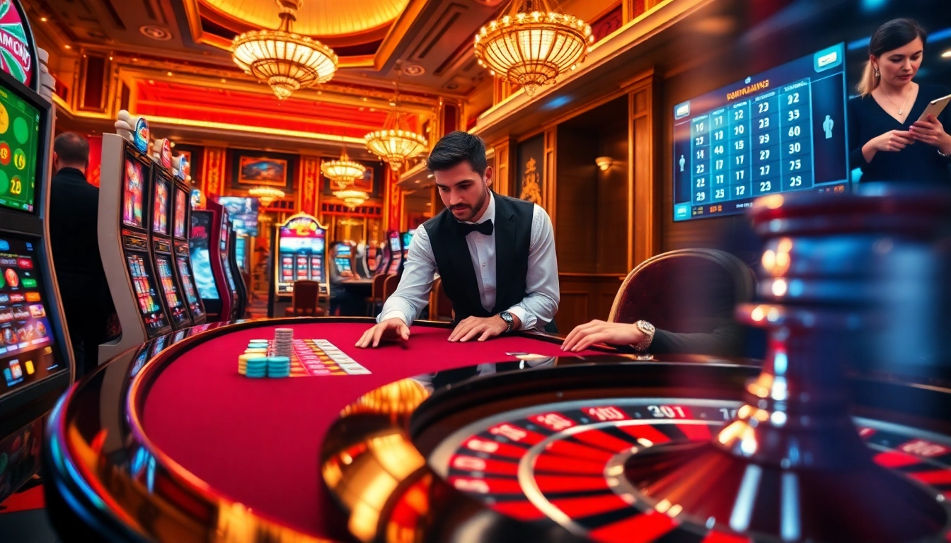 Players enjoying thrilling games at LC88 casino, showcasing excitement and strategy.