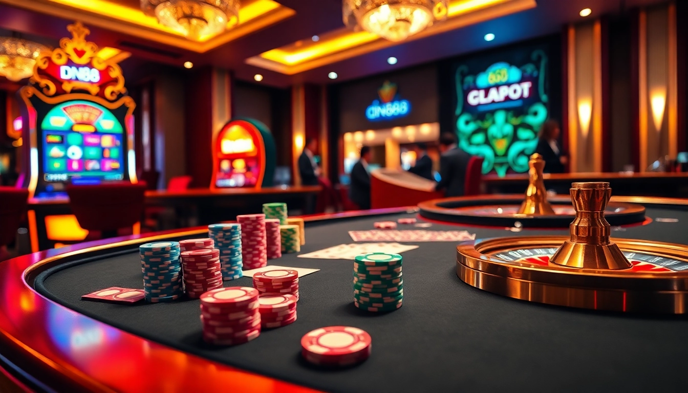 Experience the thrill of winning at dn88 with engaging tables and vibrant casino elements.