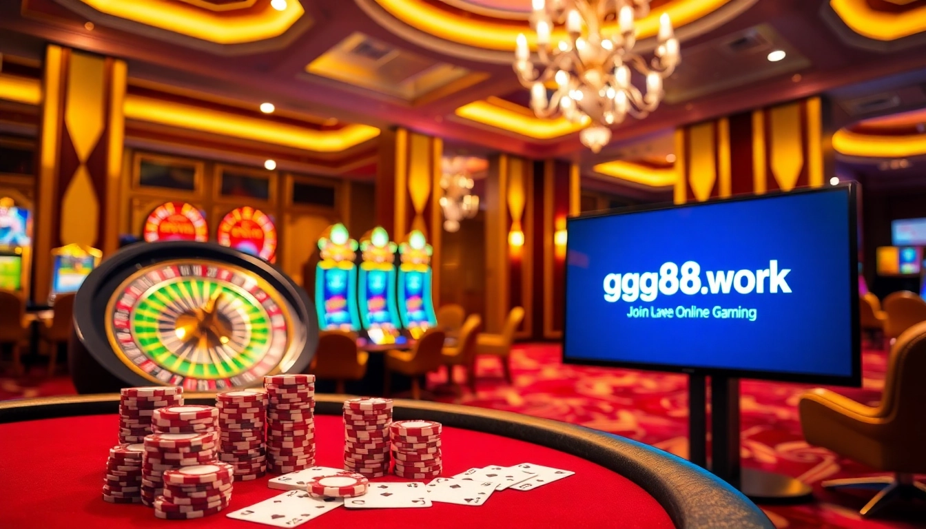 Experience the thrill of gambling at gg88.work with vibrant slot machines and elegant poker tables.