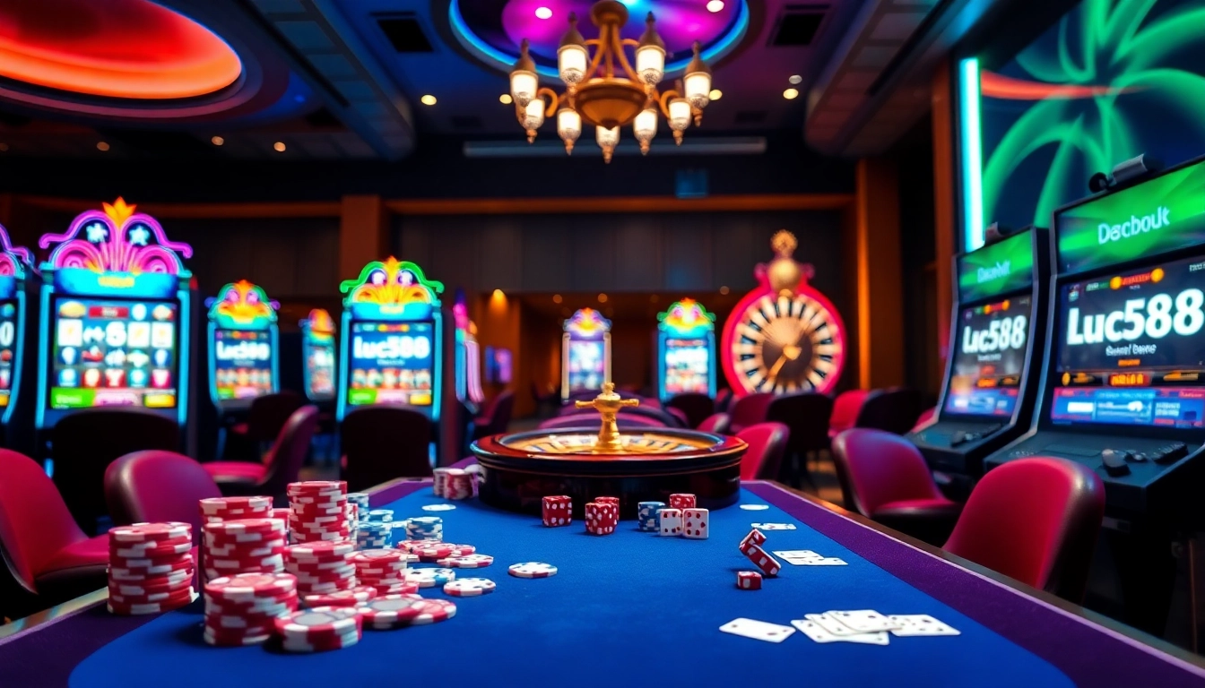 Players engaging in exciting casino games at https://luck88com.net/ surrounded by rich visuals and lively atmosphere.