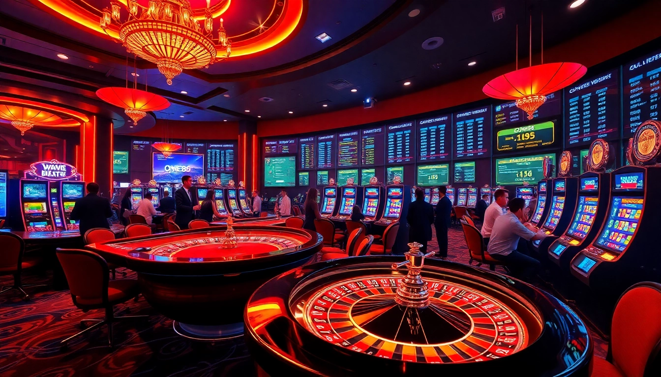 Experience elite online gambling with ONE88's exciting casino atmosphere featuring vibrant games.