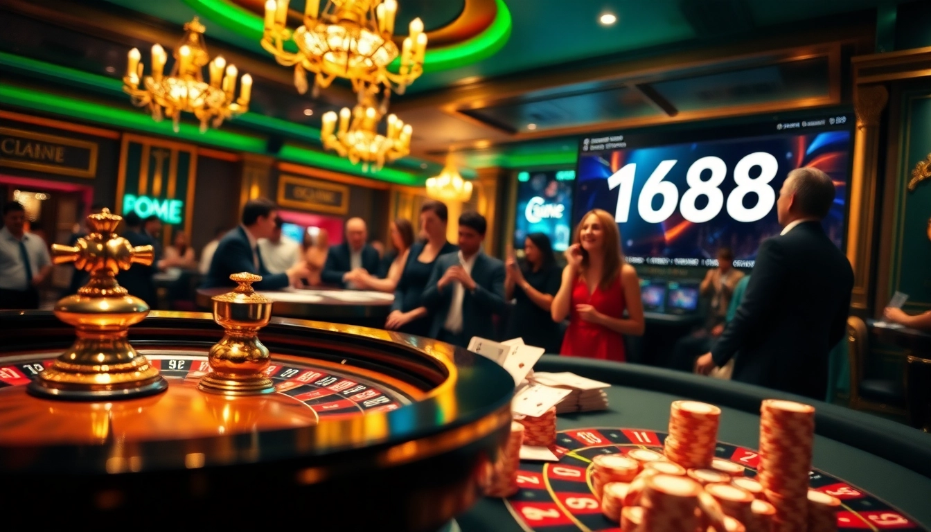 Players placing bets at a vibrant casino table, inspired by https://c168.voto/, showcasing excitement and strategy.