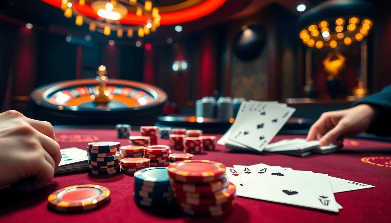 Exciting poker play at a luxurious table, capturing the thrill at https://go88vn.asia/ for gamblers.
