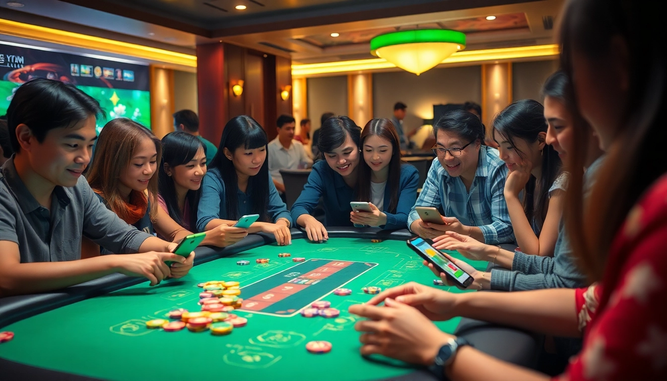 Engaging scene of xóc đĩa online gameplay highlighting excitement and interaction among players.