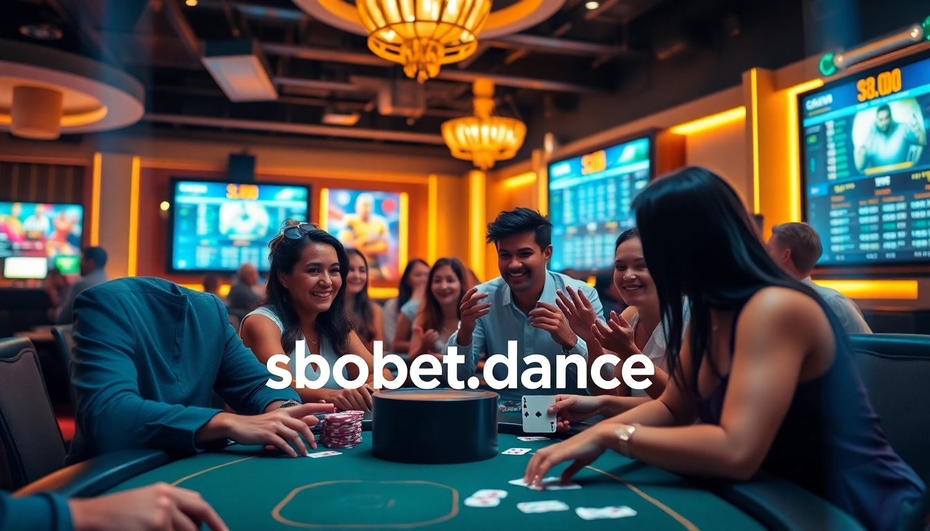 Exciting gaming atmosphere at sbobet.dance showcasing diverse players engaged in interactive betting.