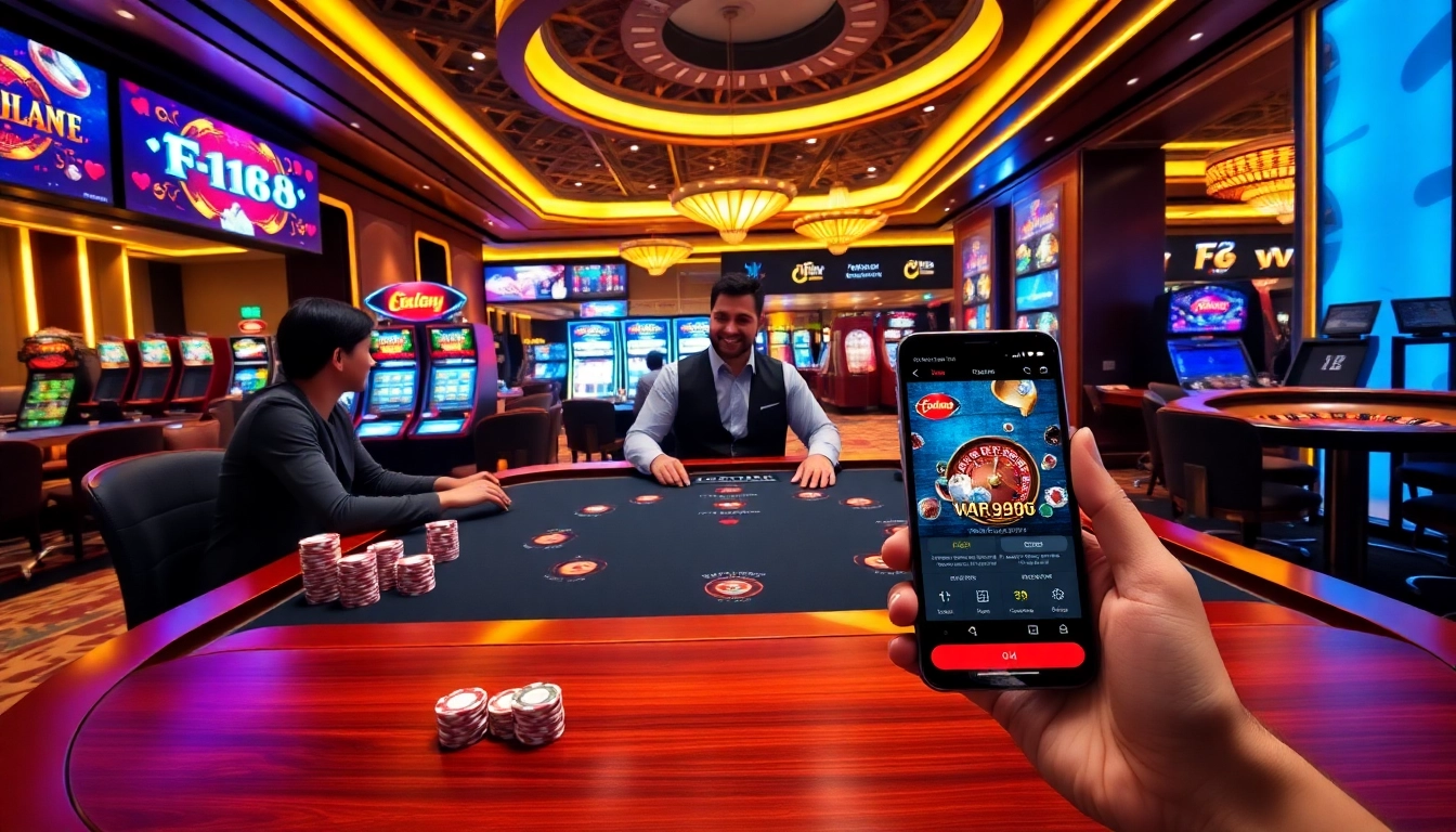Experience thrilling online gambling with F168 at a vibrant casino table full of action and excitement.