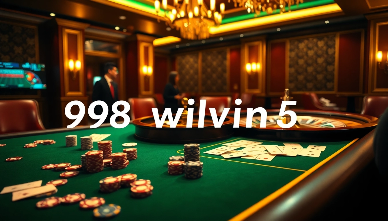 Experience the thrill of online gambling with 98win58 as players engage at an upscale casino table