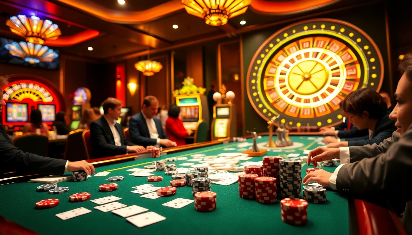 Players engaging at a casino table highlighting PS 99's excitement and luxury gaming atmosphere.