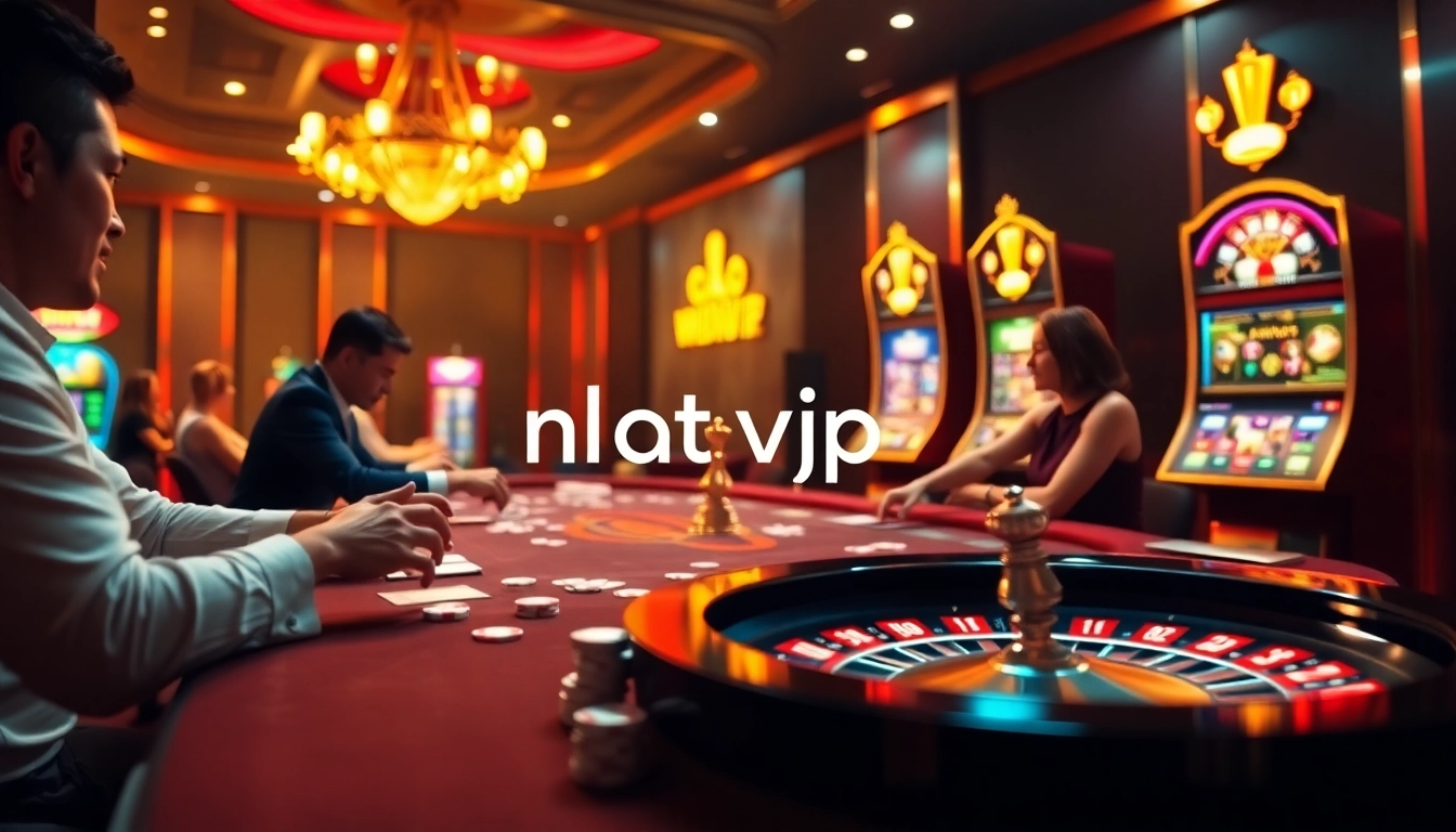 Nhat vip players enjoying a premium gambling experience at an upscale casino table.