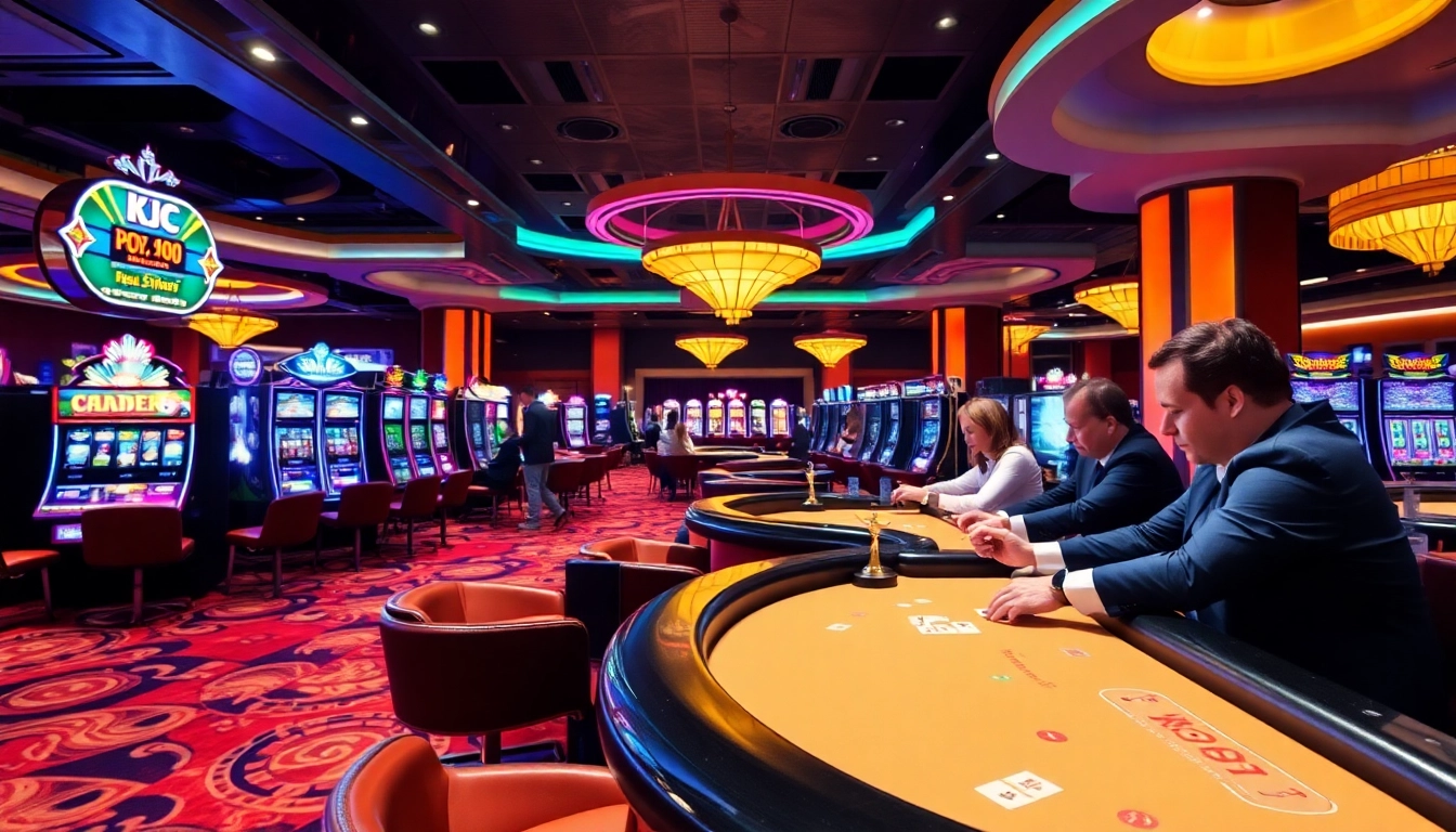 KJC provides an exciting casino experience with vibrant tables and players engaged in games.