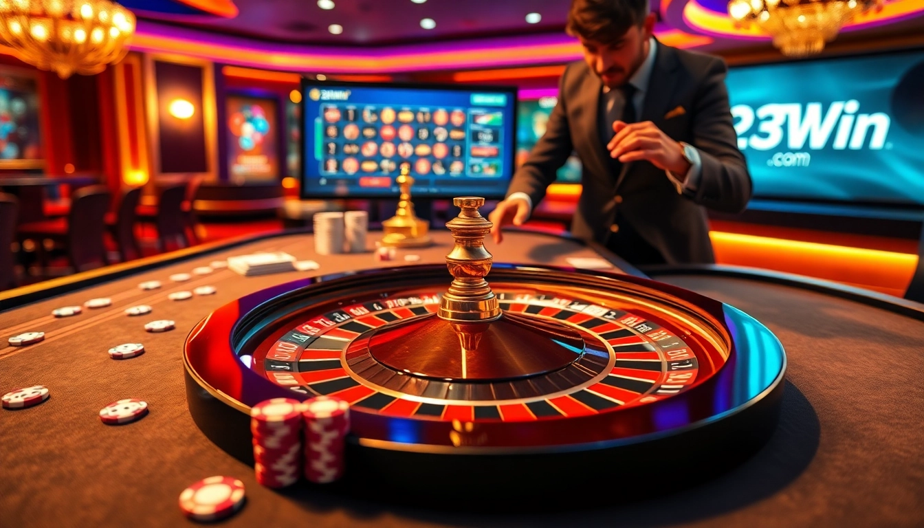 Experience thrilling gameplay at 23Win com with roulette excitement and vibrant casino elements.