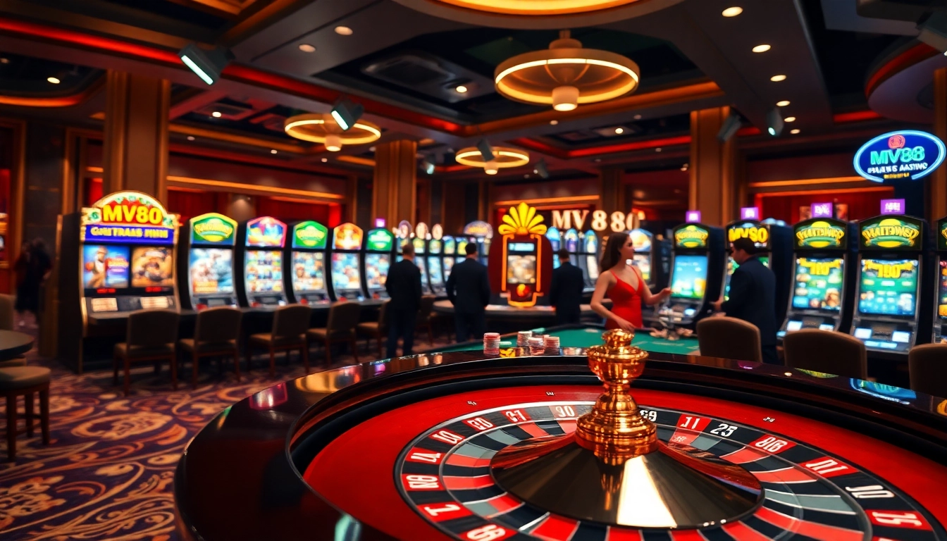 Experience the thrill of gambling with MV88 at a luxurious casino, featuring exciting games.