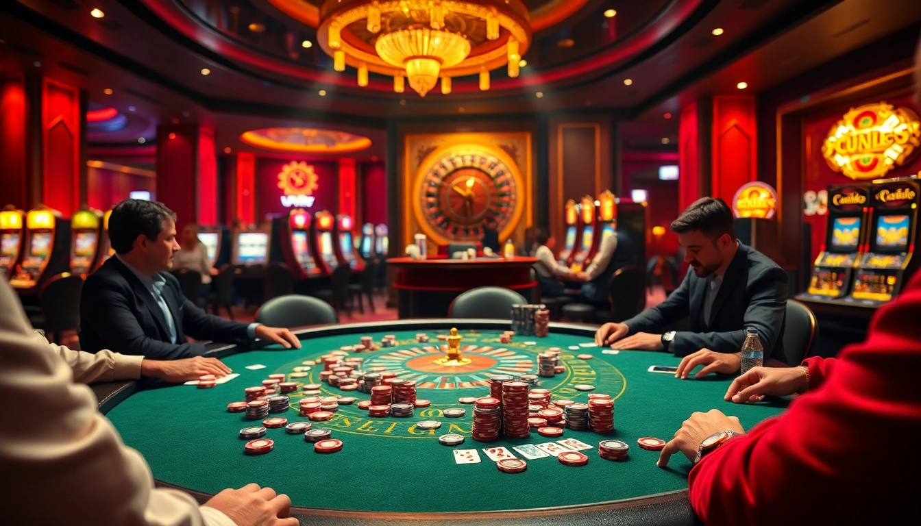 Experience the thrill of tr88 at a high-stakes poker table in a luxurious casino setting.