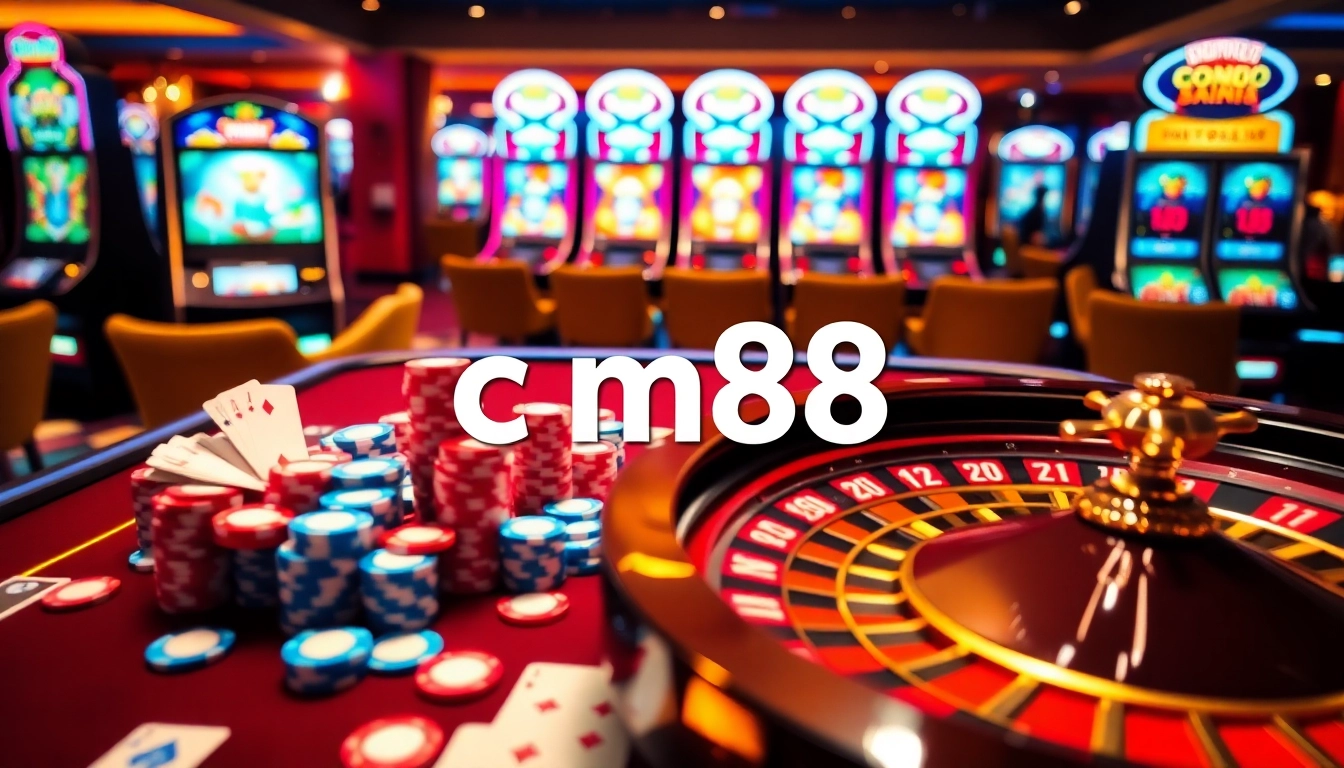 Dynamic gambling action at the cm88 casino table with vibrant chips and cards.