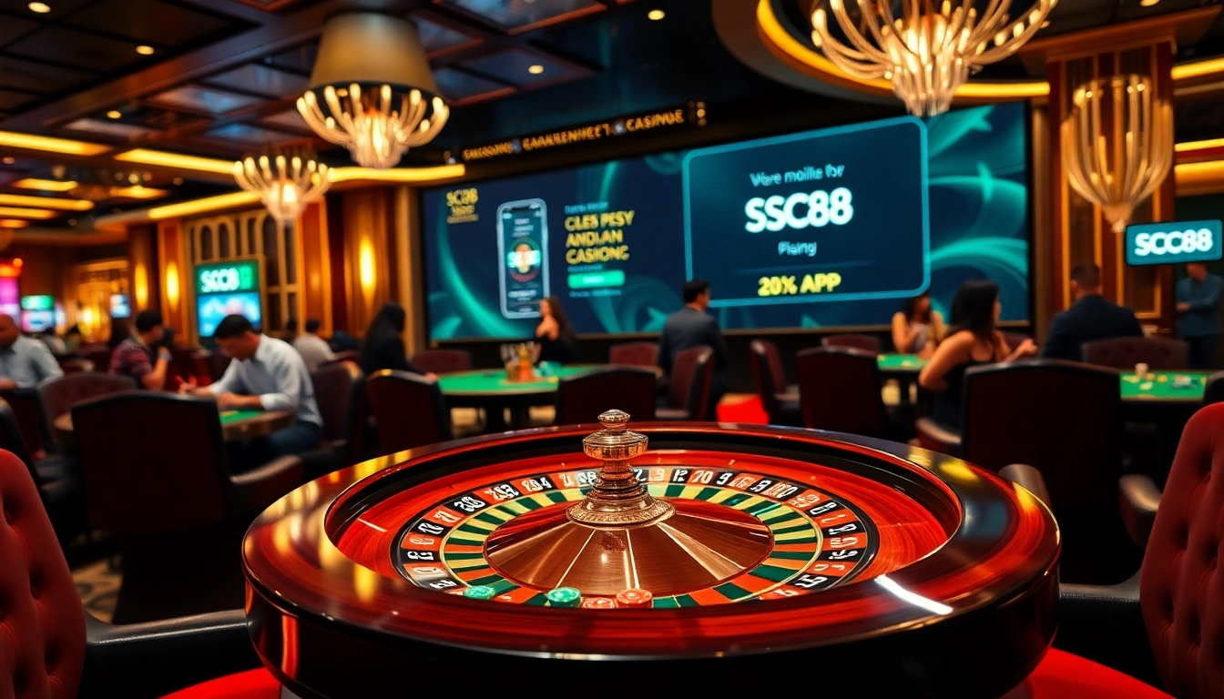 SC88 xanh chín casino players enjoying high-stakes games at a luxurious table.