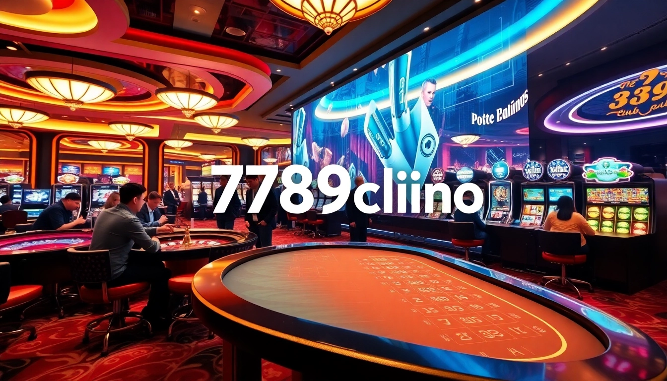 Exciting gaming scene at 789club featuring roulette wheels and players engaging in poker.