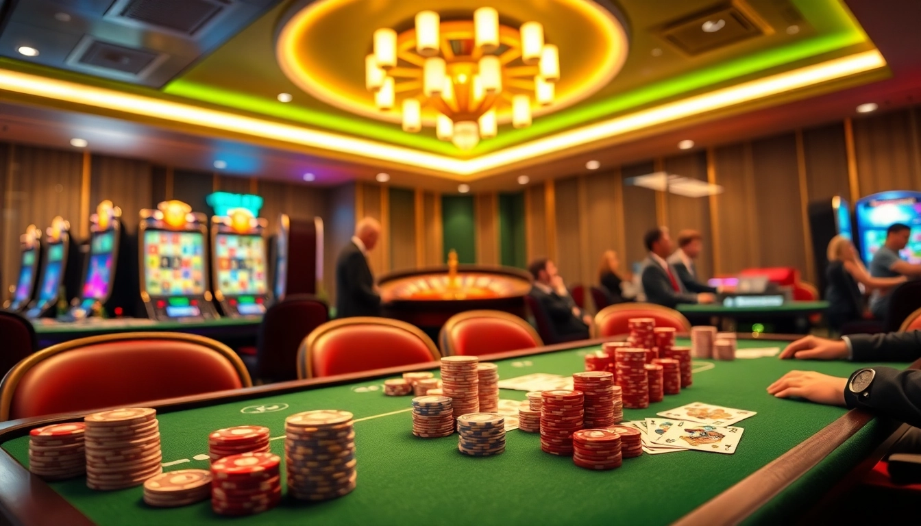 Experience the excitement of GG88's luxurious online gambling interface with poker chips and a spinning roulette wheel.