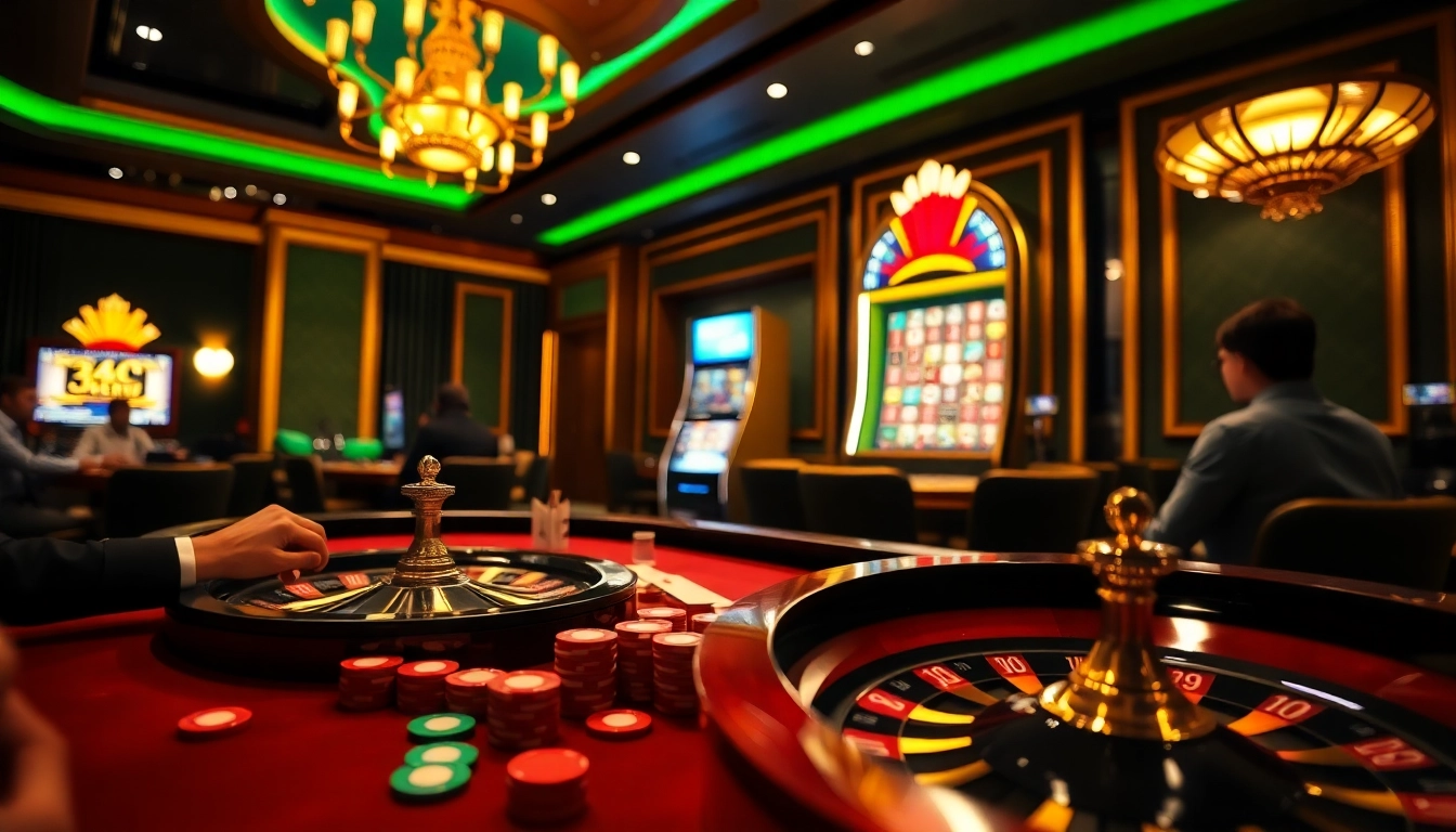 Experience elegant gaming with Luck8 vip at a vibrant casino table featuring poker chips and cards.