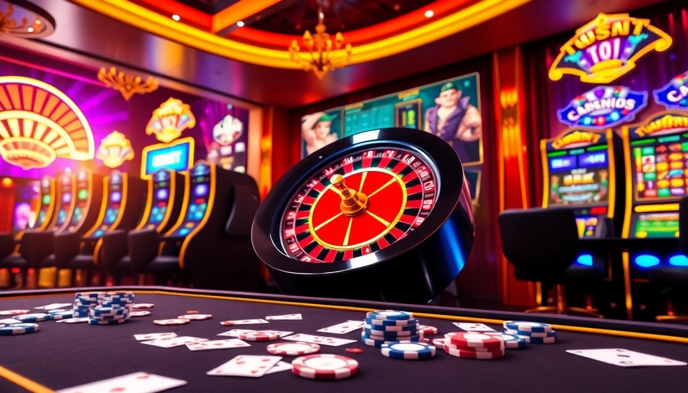 Nagad88 digital platform features a vibrant casino scene with spinning roulette and animated slot machines.