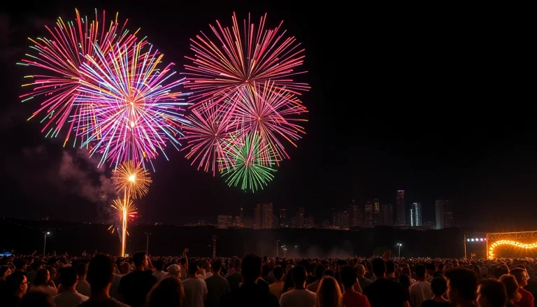 Exciting fireworks for sale showcased against a festive backdrop of colorful displays.