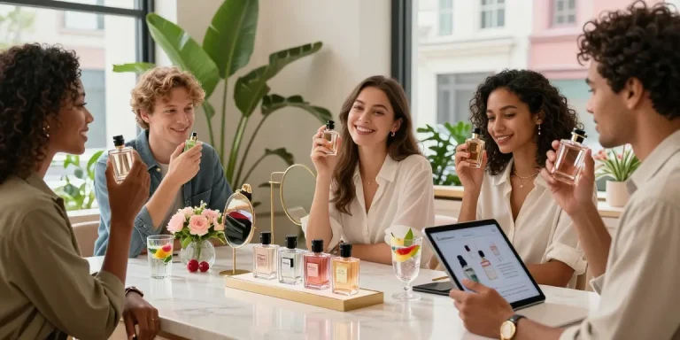 Experience the allure of Razadoxe perfumes in a chic urban beauty scene.