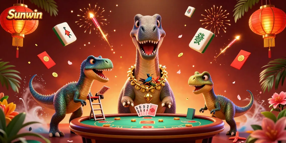 Experience thrilling gaming at Sunwin with vibrant characters and dynamic casino elements.
