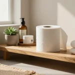Bamboo Toilet Tissue displayed in an eco-friendly bathroom with natural decor.