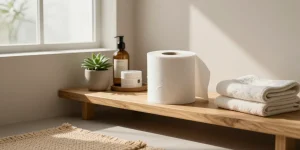 Bamboo Toilet Tissue displayed in an eco-friendly bathroom with natural decor.